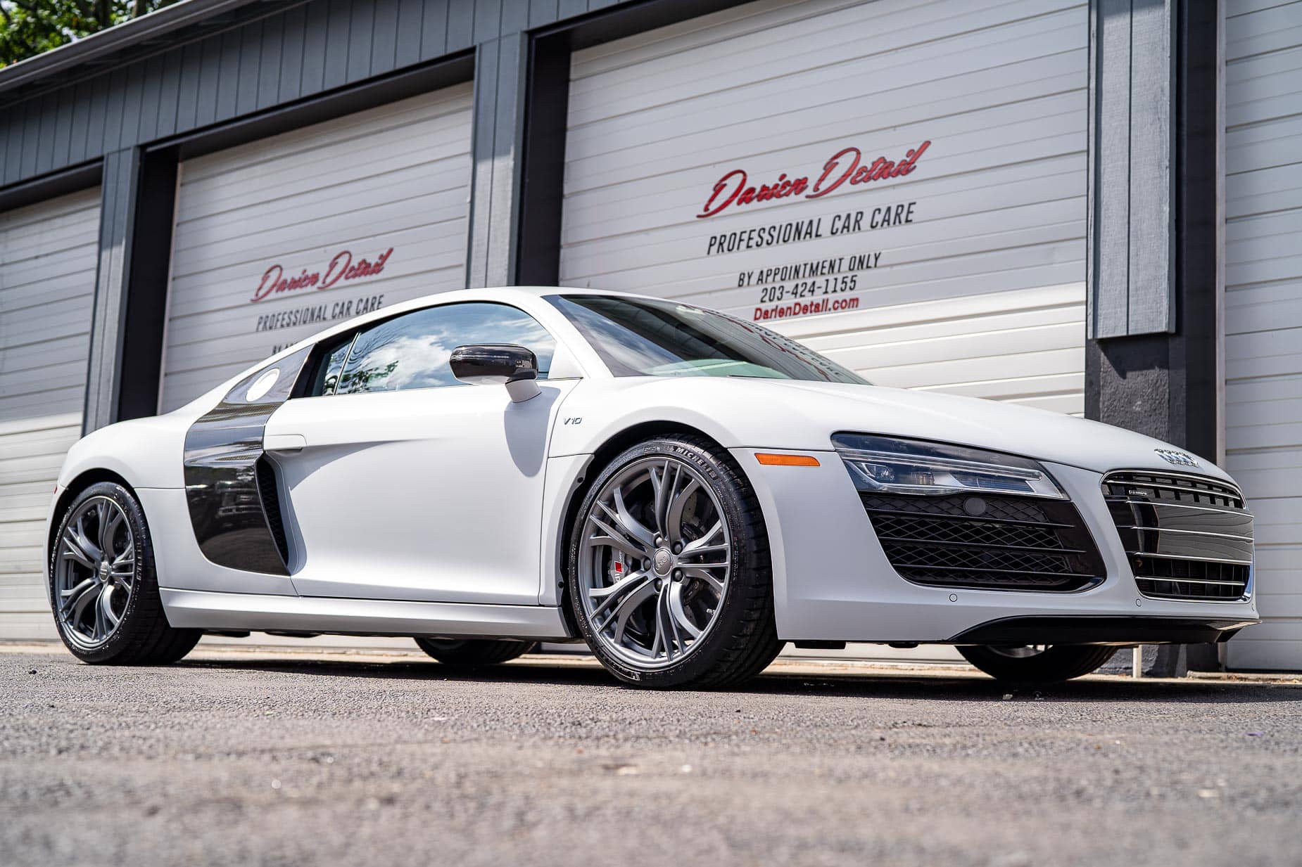 2015 Audi R8 V10 Coupe Matte Suzuka Grey Audi Exclusive Color And Wheels Xpel Paint Protection Film Ppf Ceramic Coating 06