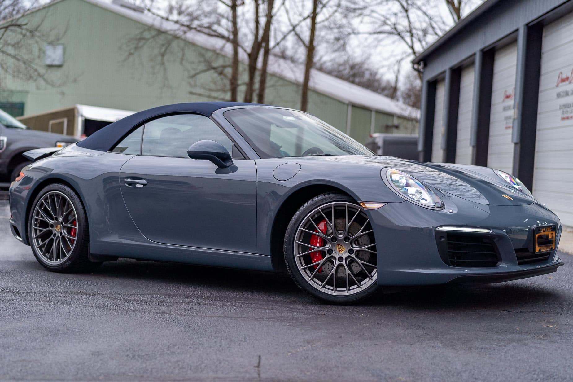 2018 Porsche 911 Carrera S Cabriolet Graphite Blue Metallic Convertible Spider Wheels Red Calipers Navy Blue Top Xpel Paint Protection Film Ppf Ceramic Coating0A 12