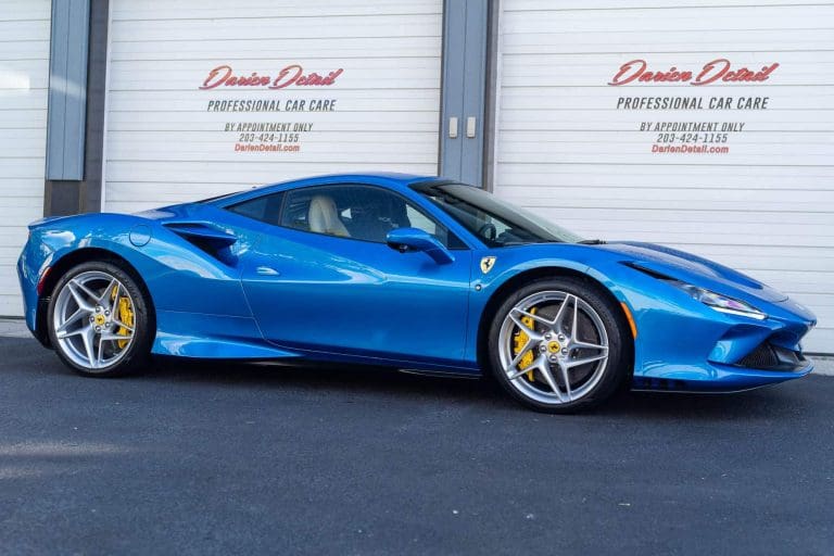 2020 Ferrari F8 Tributo Blue Racing Silver Wheels Yellow Calipers Xpel Paint Protection Film Ppf Ceramic Coating 13