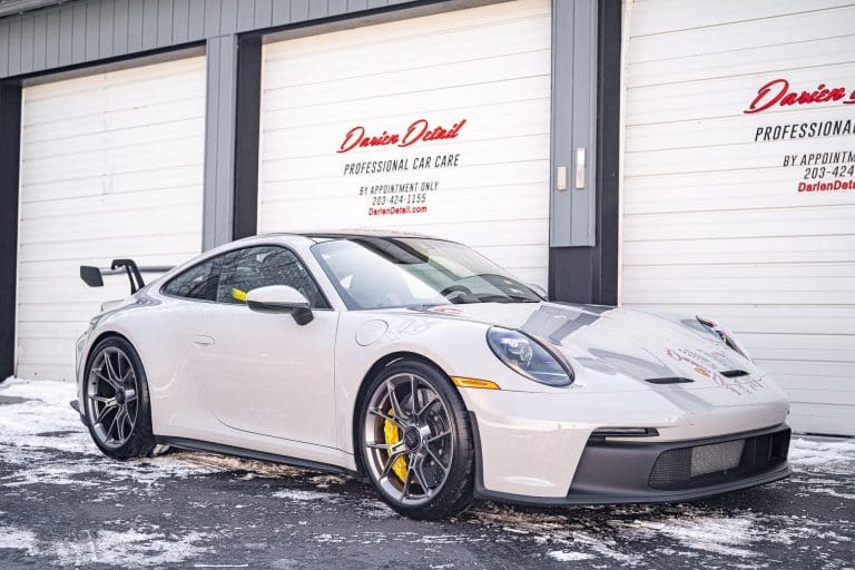 2022 Porsche 911 Gt3 992.1 Chalk Grey Platinum Satin Wheels Grey Pccbs With Yellow Calipers Xpel Paint Protection Film Ppf Ceramic Coating 01
