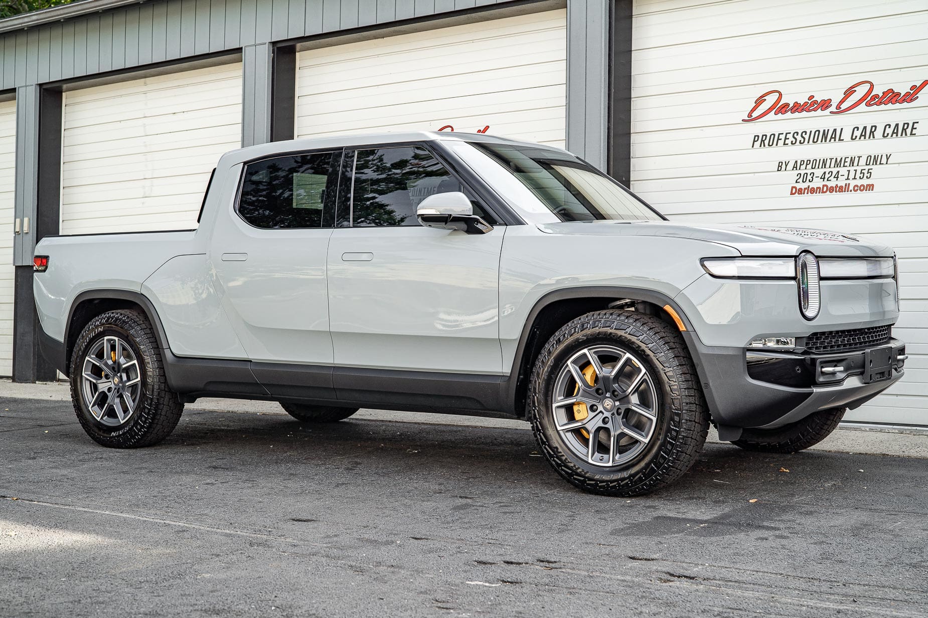 2022 Rivian R1T Adventure Limestone Gray All Terrain Tires Xpel Paint Protection Film Ppf Ceramic Coating 08