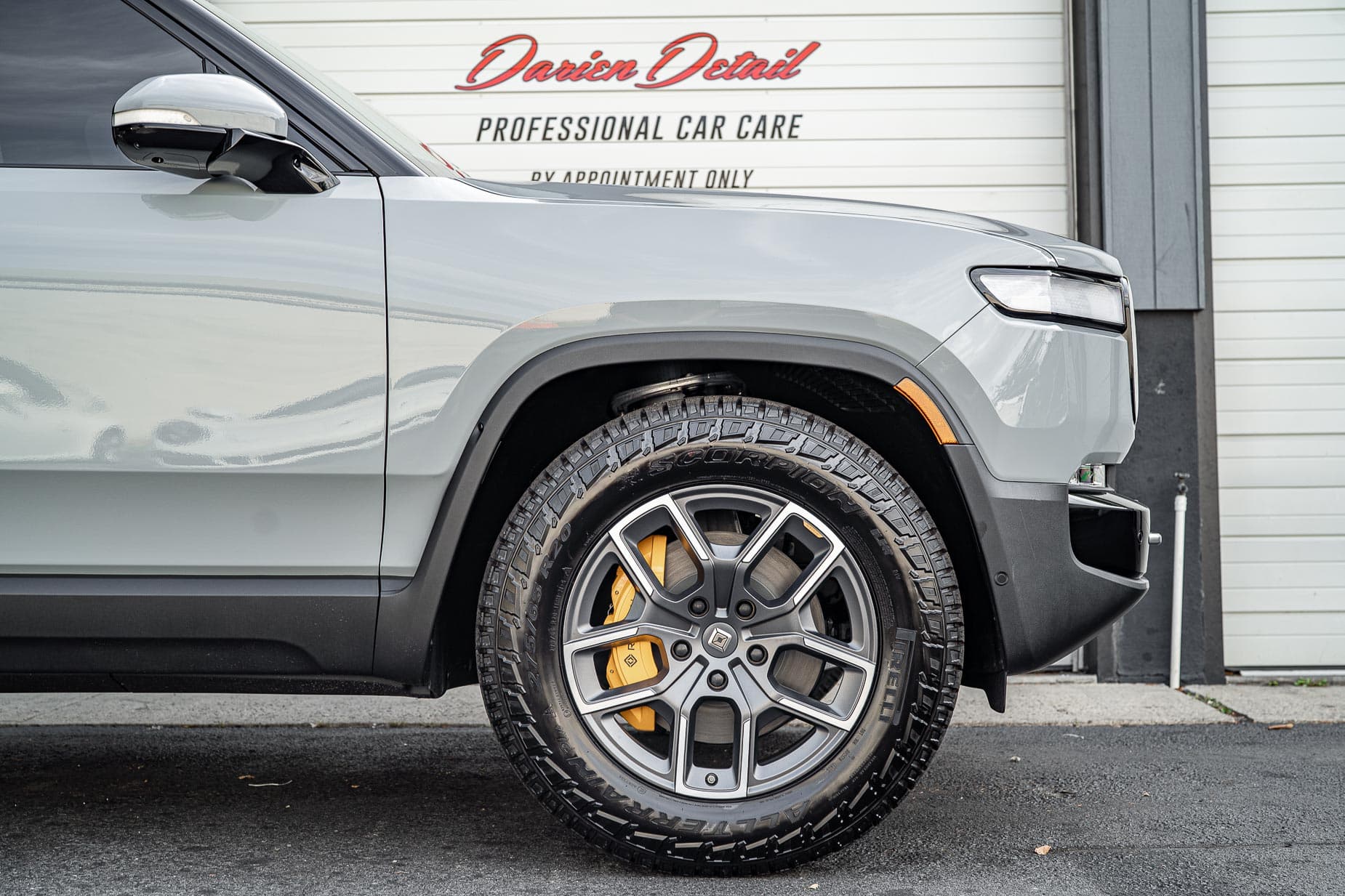 2022 Rivian R1T Adventure Limestone Gray All Terrain Tires Xpel Paint Protection Film Ppf Ceramic Coating 09